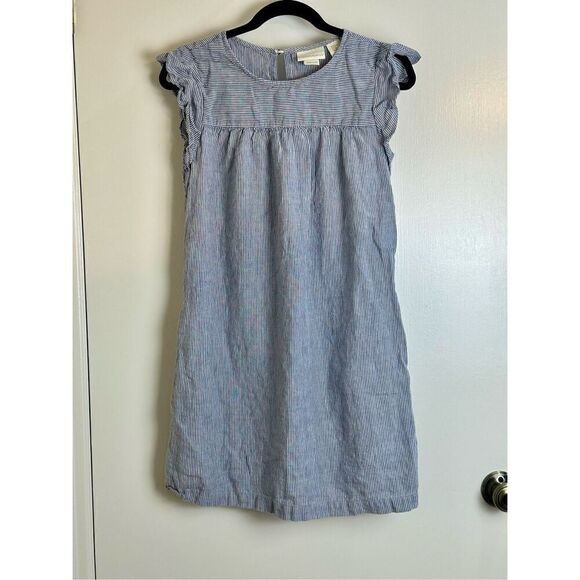 Cynthia Rowley size XS blue/white 100% linen dress - Picture 2 of 8